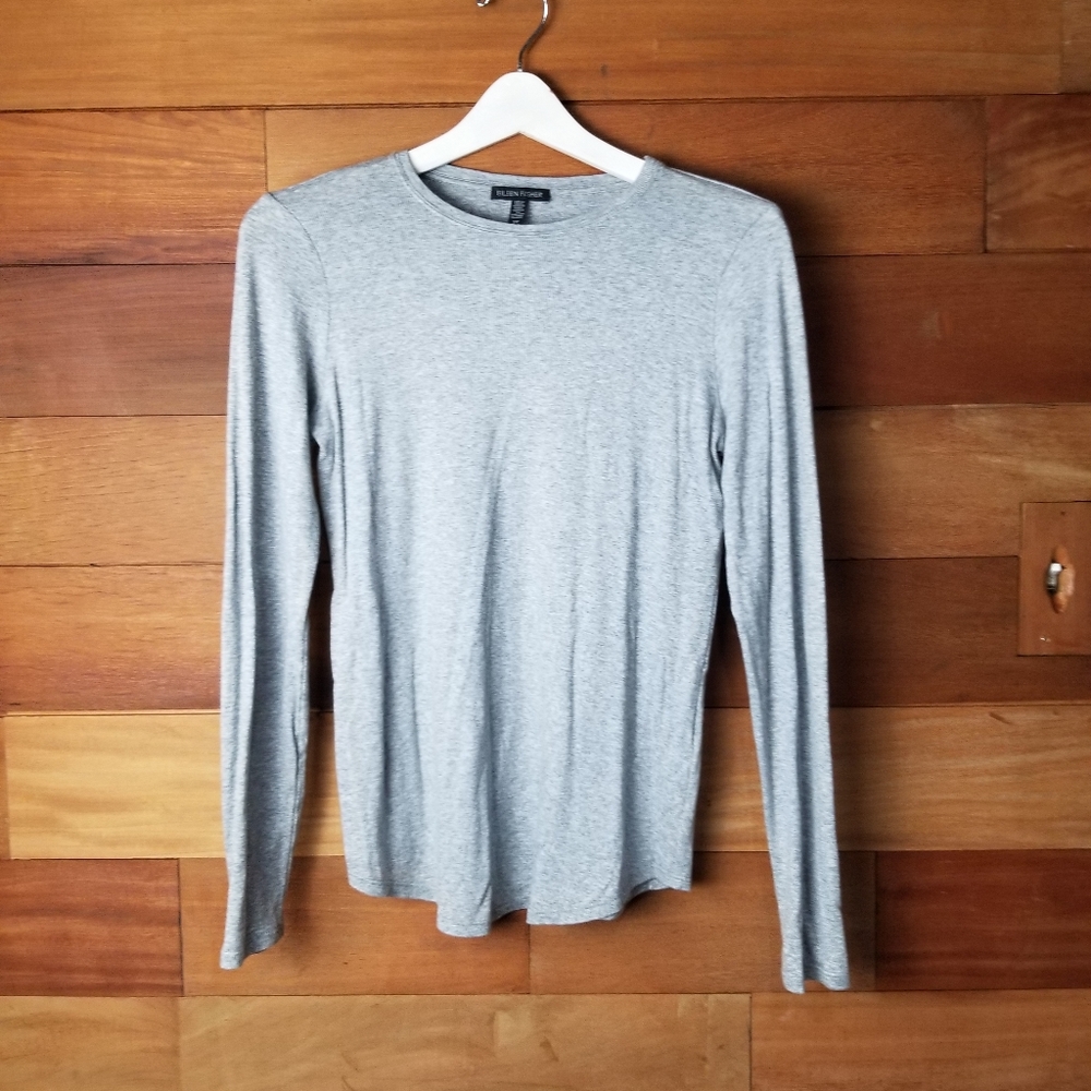 Eileen Fisher gray long sleeves top size S/P